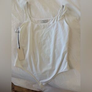Babaton White Scoopneck Bodysuit NWT